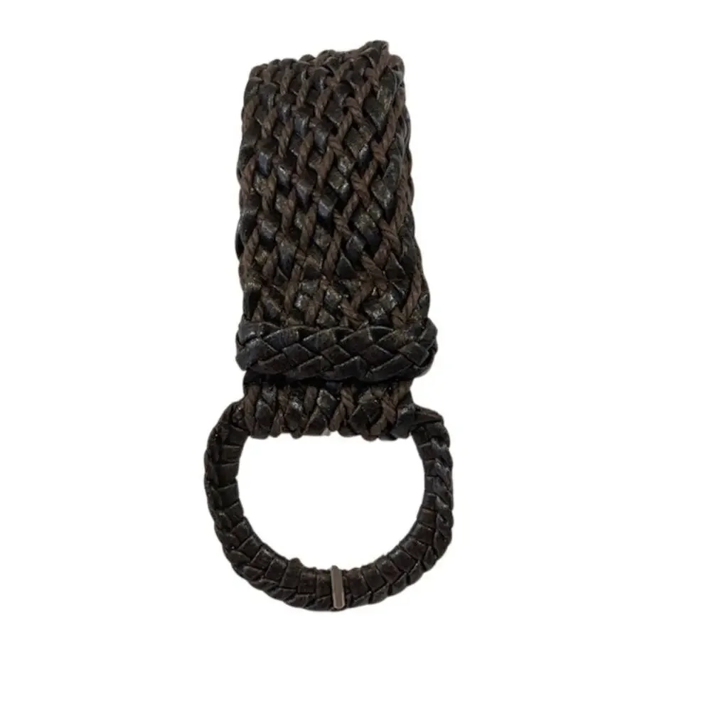 Unbranded vintage women's faux leather braided woven belt.